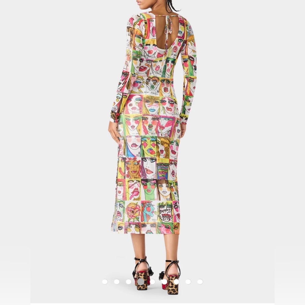 BNWT Betsey Johnson Betsey’s Art Multi Mesh Midi Slip Dress - Picture 4 of 14